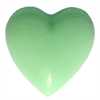 Mat resin hjerte, mintgrøn, 15mm, 2 stk.